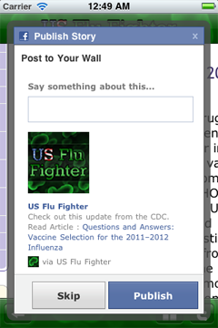 Let your Facebook and Twitter contacts know the latest about flu.